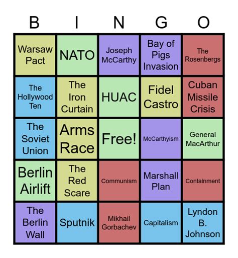 Cold War Bingo Card