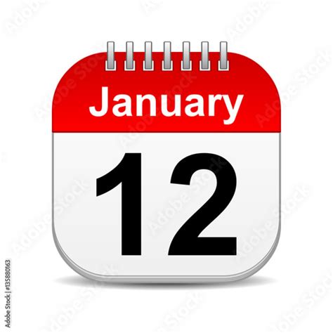 January 12 On Calendar Icon Stock Photo And Royalty Free Images On