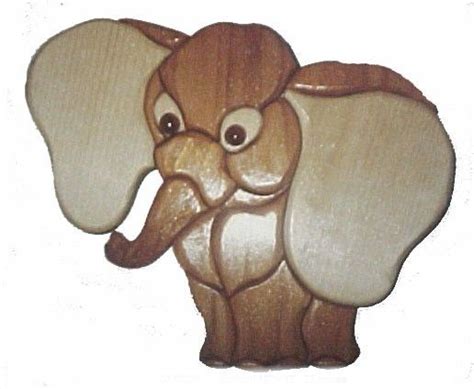 Baby Elephant Intarsia Wood Intarsia Intarsia Woodworking
