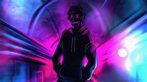 1280x720 Cool Anonymous Neon Boy 720p Wallpaper Hd Artist 4k