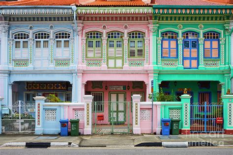 Singapore Peranakan Houses In Euros Photograph By Tuul And Bruno Morandi