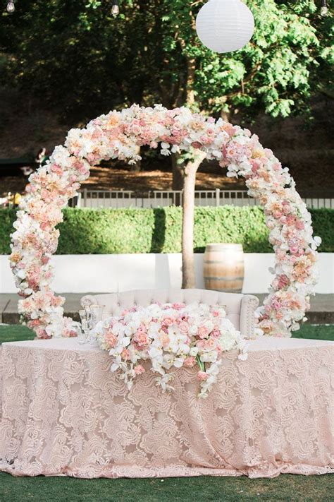 Oversized Floral Wreath Ceremony Backdrops Sweetheart