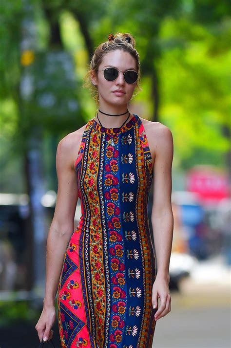 Candice Swanepoel In Stylish Summer Long Dress Out In Nyc