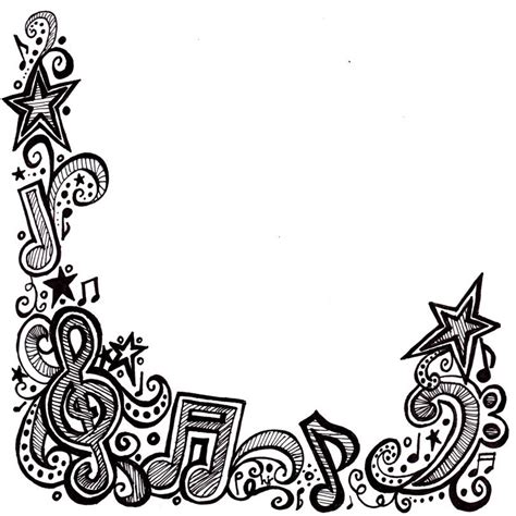 Music Doodle Border This Will Fit On 85 X 11 Paper Music Doodle