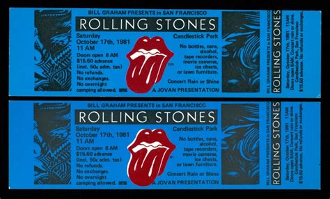 Lot Of 2 Rolling Stones Concert Tickets Pristine Auction