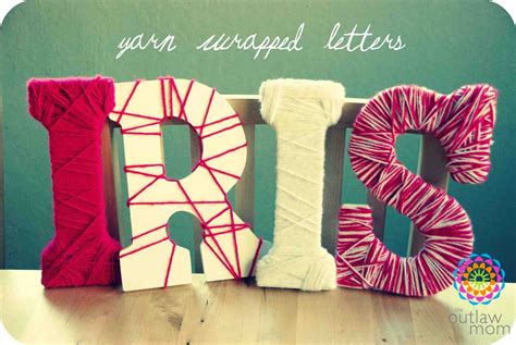 Crafts Yarn Wrapped Letters Letter Nursery Decor