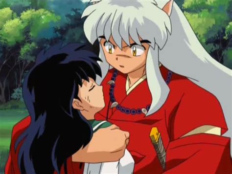 Inuyasha Holding Kagome In His Arms Before She Wakes Up From Her