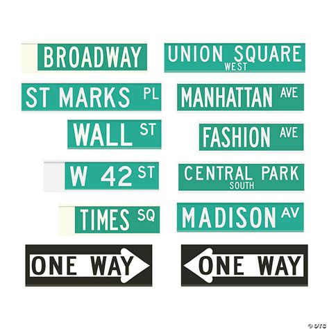 New York City Street Sign Cutouts Oriental Trading