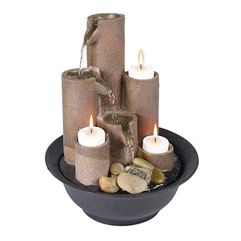 Alpine Wct202 Tiered Column Tabletop Fountain W 3 Candles