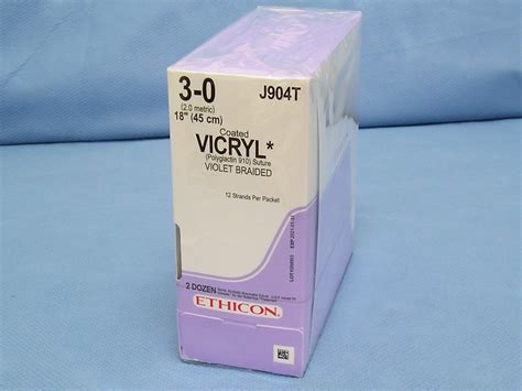 Ethicon J904t Vicryl Suture 3 0 18 Violet Sutupak Box Of 24 Da