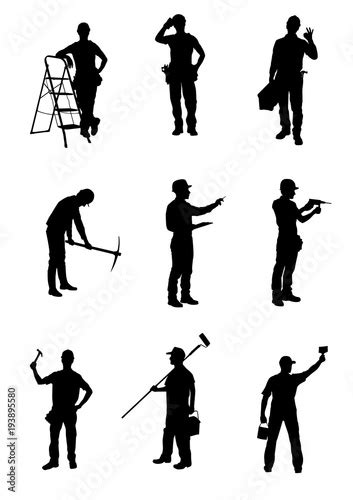 Handyman Silhouettes Kaufen Sie Diese Vektorgrafik Und Finden Sie