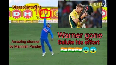 After getting hit on his helmet while batting in the 1st odi, rishabh got a concussion and took no further part in the game. Stunning catch from Mannish Pandey sends Warner back ...