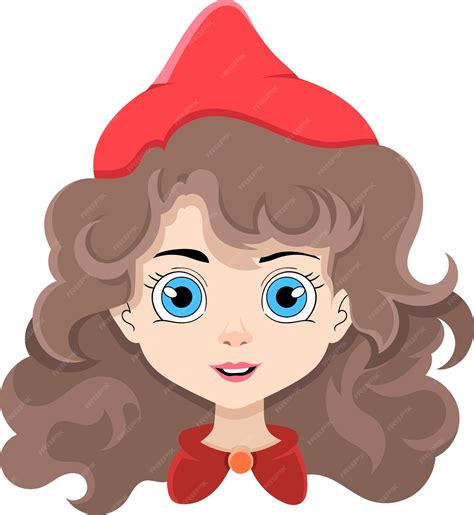 Premium Vector The Head Of A Beautiful Girl With Curly Brown Hair