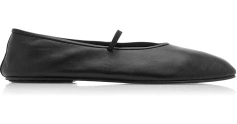 The Row Leather Ballet Flats In Black Lyst Australia