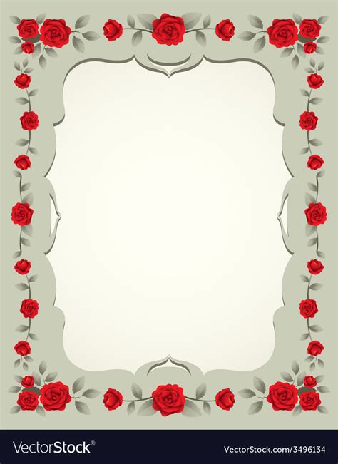 Roses Vintage Frame And Border Royalty Free Vector Image