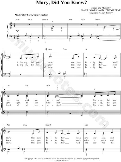 Sheet music title:mary, did you know? Mary did you know mark lowry piano sheet music Mark Lowry > upprevention.org