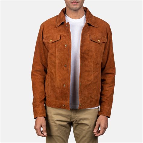 Mens Stallon Brown Suede Jacket