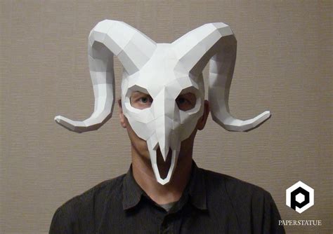 Ram Skull Papercraft Mask Download And Make Your Own Party Etsy