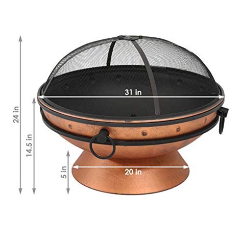해외직구전문 쇼핑365 Sunnydaze Large Copper Finish Outdoor Fire Pit Bowl Round Wood Burning Patio