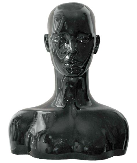 Professional Black Gloss Bust Female Mannequin Head