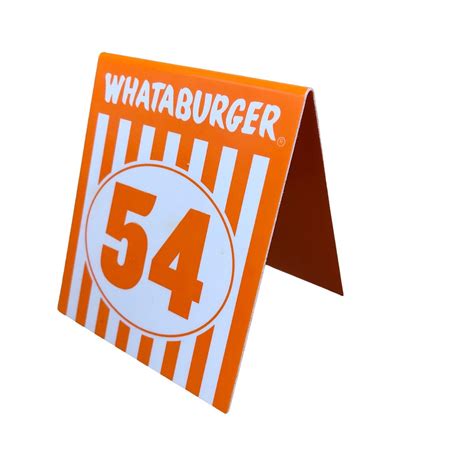 Whataburger Table Tent Number 54 Ebay
