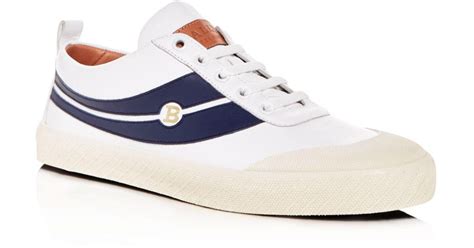Bally Mens Smake Leather Lace Up Sneakers In White For Men Lyst