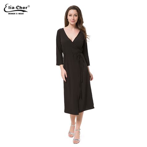 New Womens Black Long Sleeve Dress Eliacher Brand Casual Plus Size