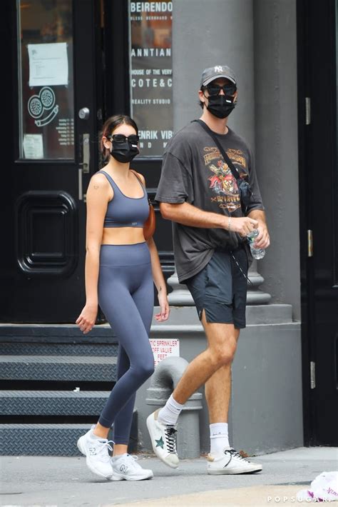 Kaia Gerber Wearing Set Active While Walking With Jacob Elordi In New