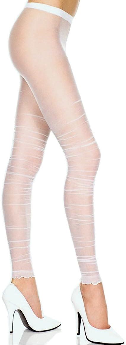 Ultra Sheer Nylon Leggings White OS Amazon Co Uk Clothing