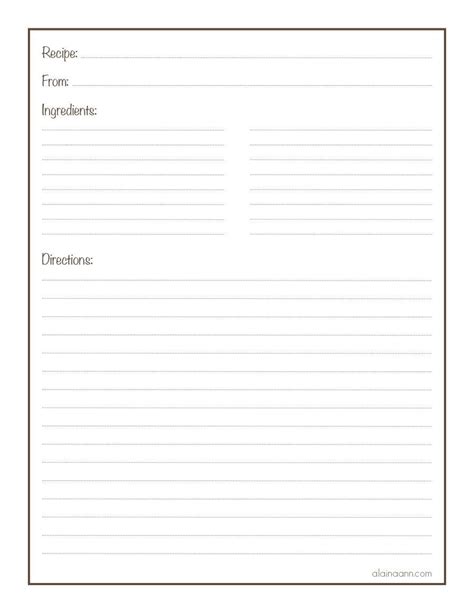 Free Printable Recipe Pages With Regard To