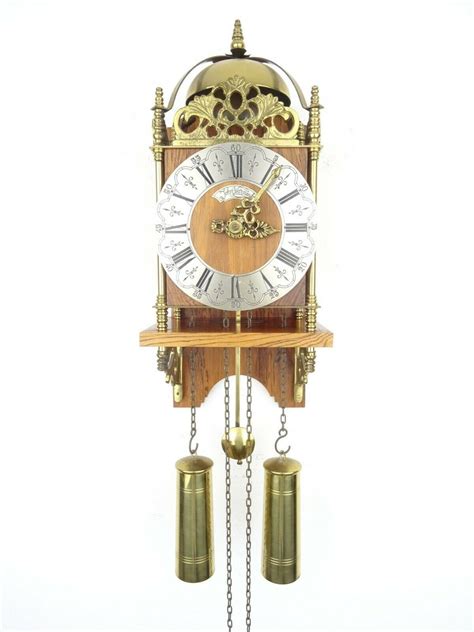 Antique Vintage Beautiful Dutch Warmink Lantern Wall 8 Day Clock