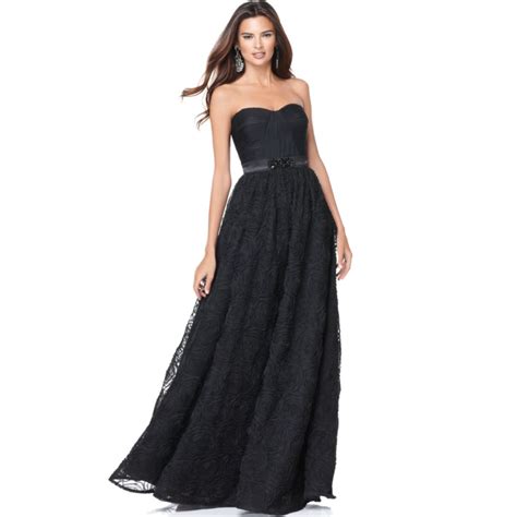 Lyst Adrianna Papell Strapless Evening Gown In Black