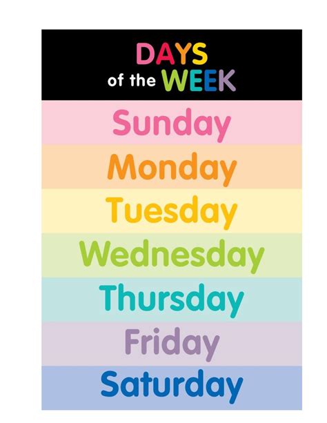 Color My Classroom Days Of The Week And Months Of The