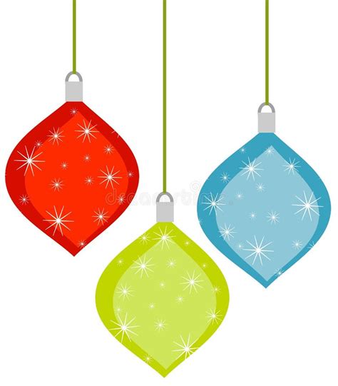 3 Retro Christmas Ornaments Stock Illustration Illustration Of