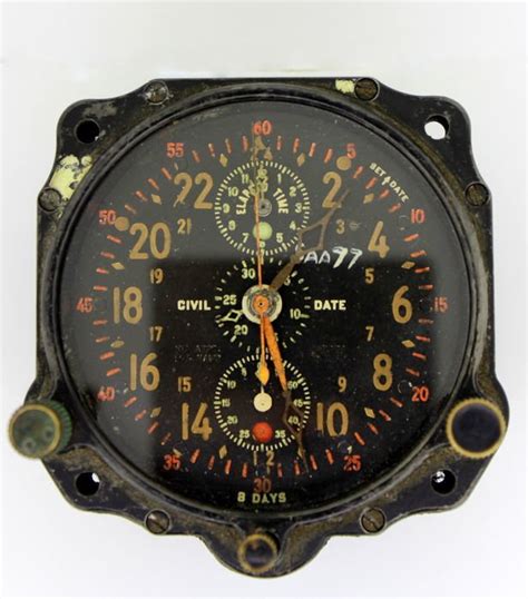 8 Day Military Aircraft Clock Jaeger Lecoultre Aluminium 19th