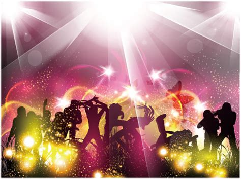 People Silhouettes And Party Backgrounds Vector Vectors Graphic Art