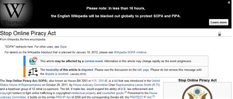 Wikipedia Sopa Pipa Blackout Tomorrow Gadgetynews