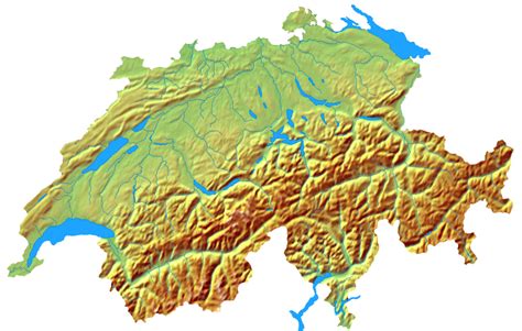 Detailed Topographical Map Of Switzerland Switzerland Detailed