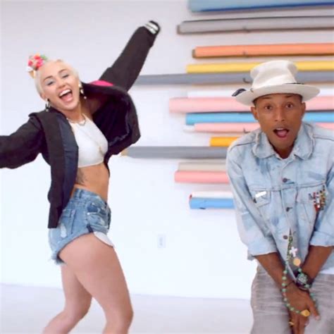 Watch Miley Cyrus Shake Her Booty In Pharrell S Come Get It Bae Music Video E Online Ca