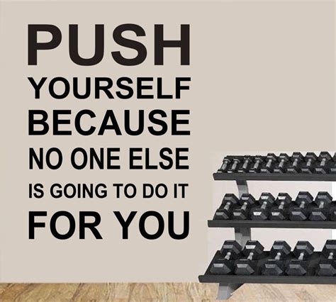 Push Yourself Gym Workout Decal Quote Wall Art Home Decor Etsy