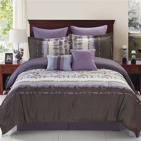 Hudson Reversible Comforter Set In Purplegrey Bed Bath