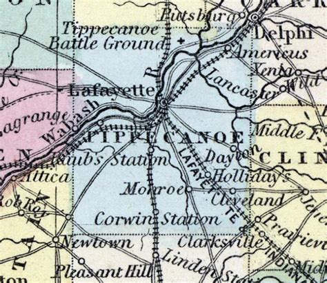 Tippecanoe County Indiana 1857 House Divided