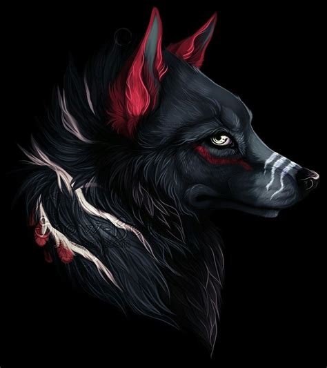 Black Wolf Anime Wolf Fantasy Wolf Fantasy Art Fantasy Dragon