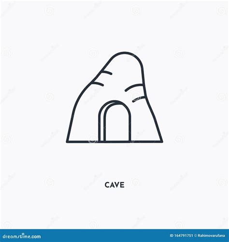Cave Outline Icon Simple Linear Element Illustration Isolated Line