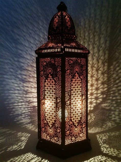 This candle lantern will easily become a feature piece of any room. Moroccan Lantern Oriental Arabian India Lighting Morocco ...