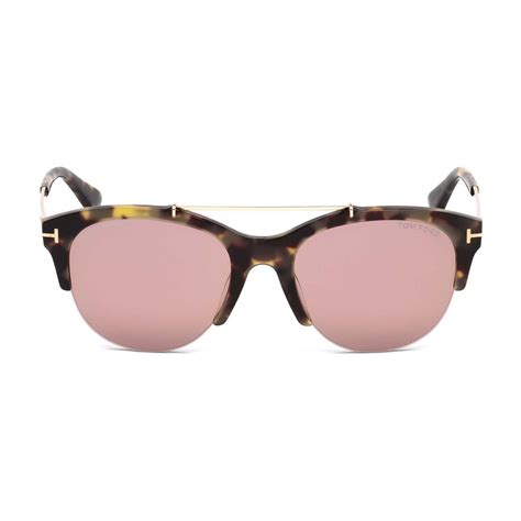 tom ford women s adrenne sunglasses light havana gold violet gradient luxury eyewear