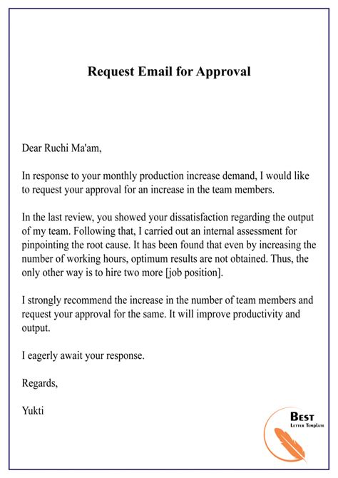 Approval Request Email Template