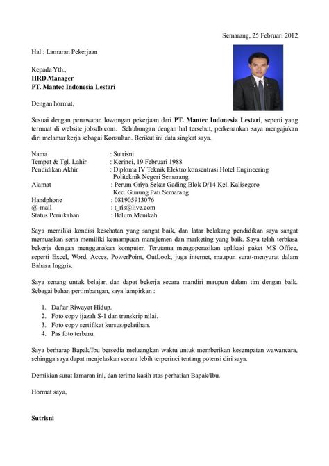 Tampilan Contoh Surat Lamaran Kerja Dan Curriculum Vitae Terbaru Paling Banyak Di Pakai Untuk