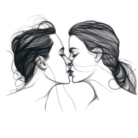 premium ai image a drawing of two women kissing on a white background