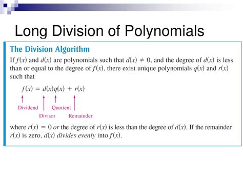 Ppt Polynomial Long Division And Synthetic Division Powerpoint